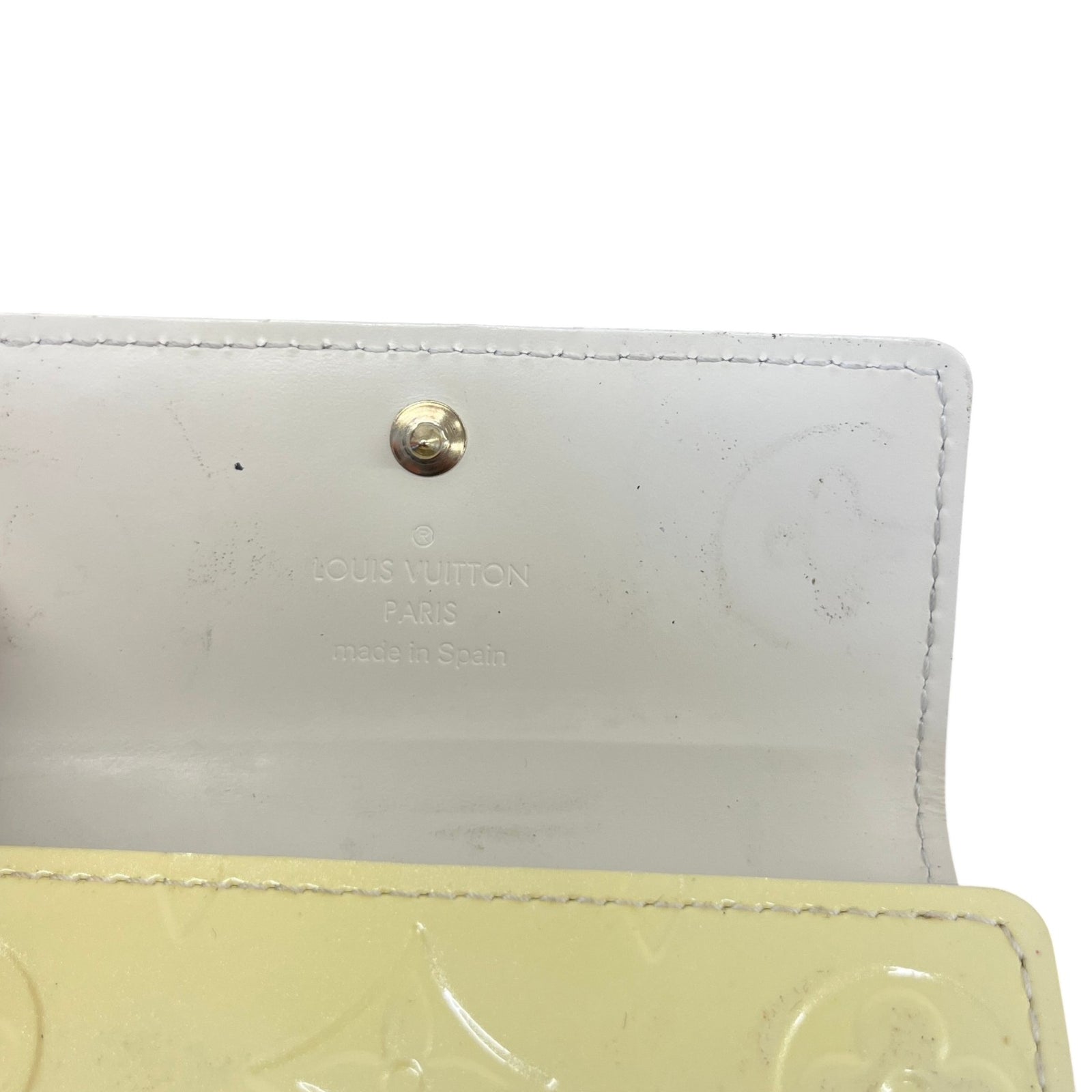 Women's Monogram Vernis Key Holder Purse Yellow - Photo 7