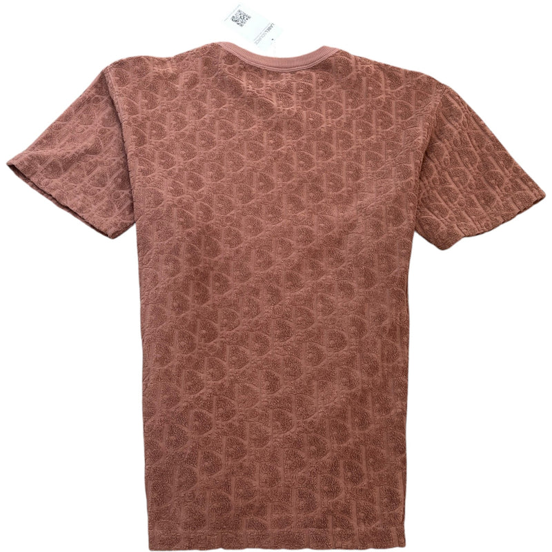 Men's Oblique Towelling T-Shirt Mauve Size XS