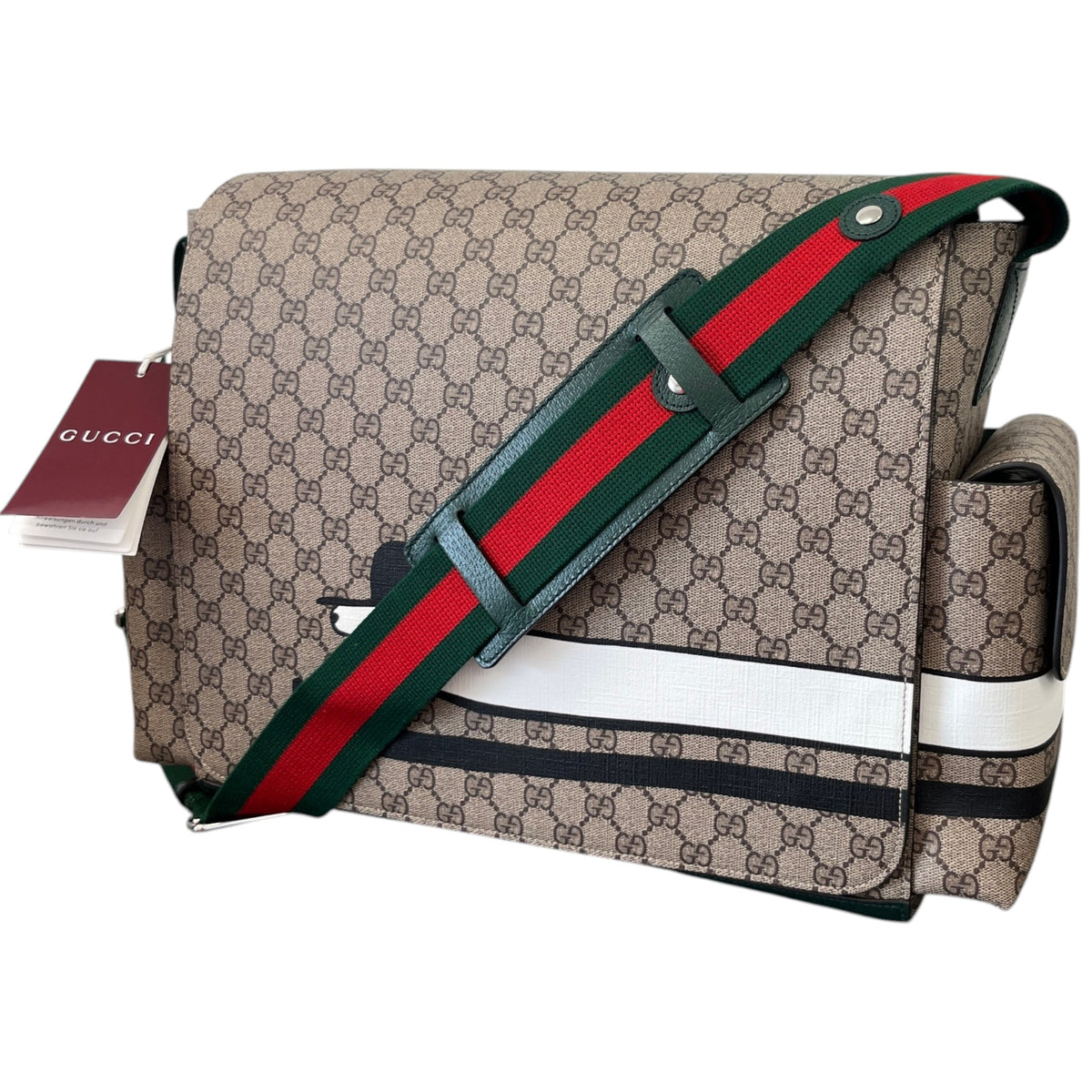 Men's GG Changing Baby Travel Bag Beige - Photo 6