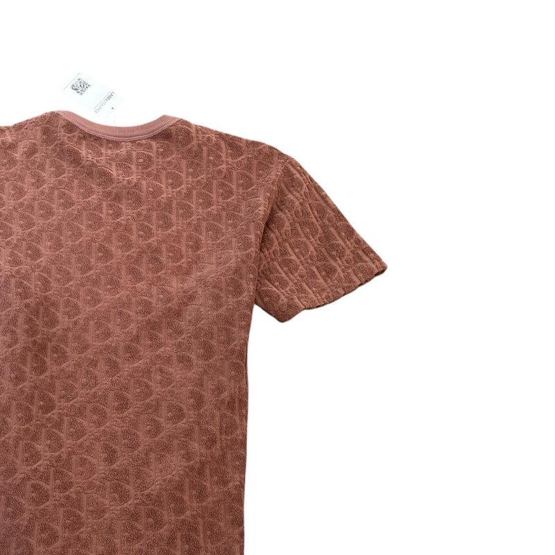Men's Oblique Towelling T-Shirt Mauve Size XS