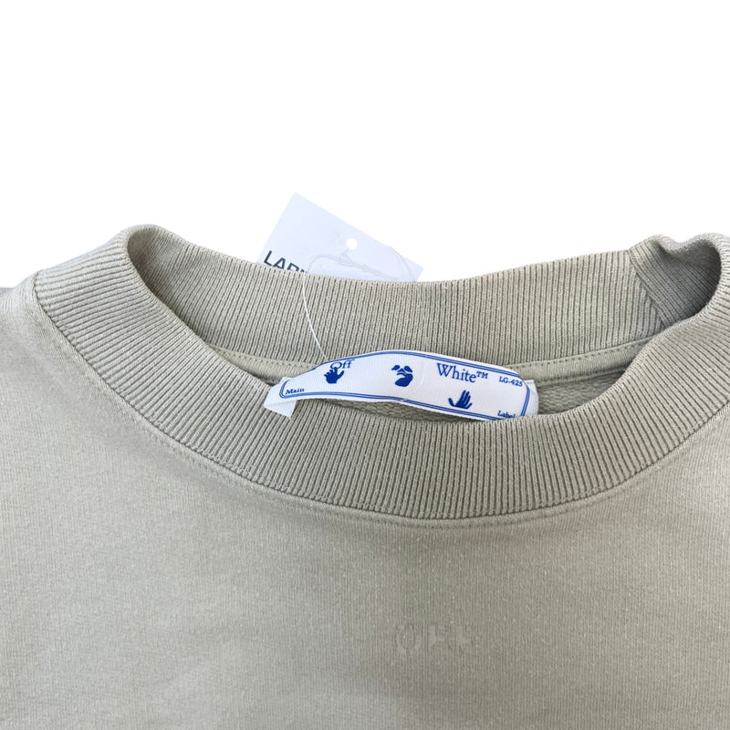 Men's Logo Print Sweatshirt Beige Size XL
