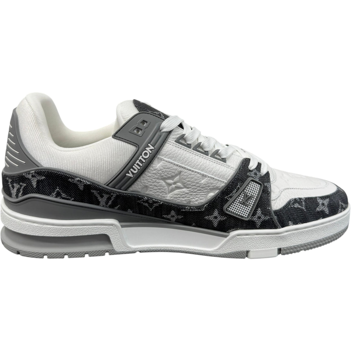 Men's LV Denim Low Trainers Grey Size UK 10 / EU 44 - Photo 5