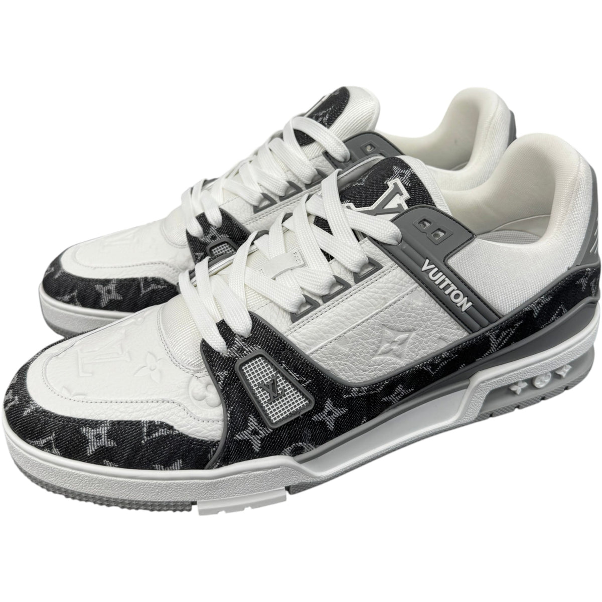 Men's LV Denim Low Trainers Grey Size UK 10 / EU 44 - Photo 7