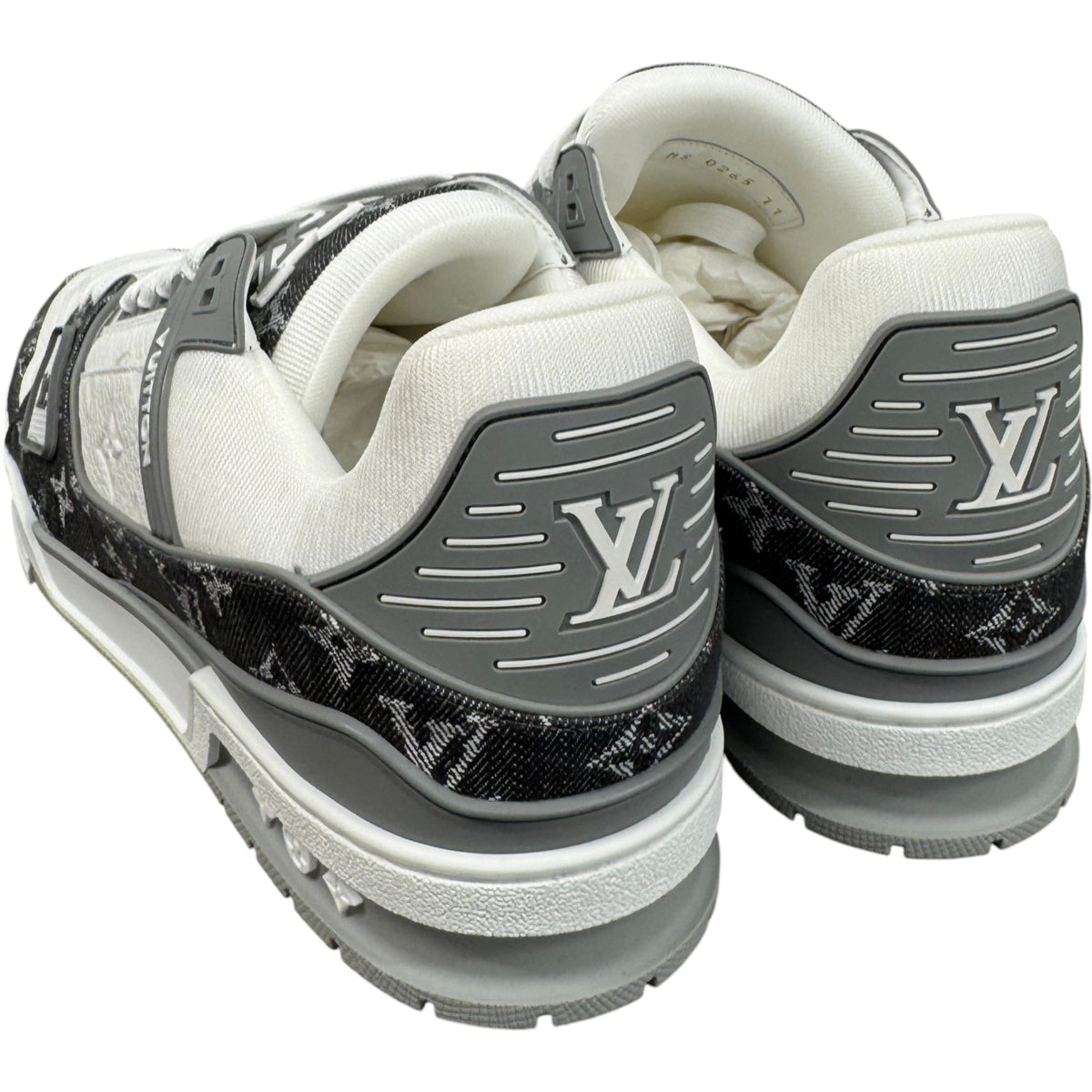 Men's LV Denim Low Trainers Grey Size UK 10 / EU 44 - Photo 9