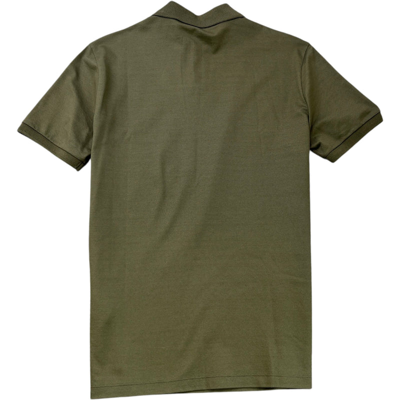 Men's Embroidered Logo Polo Shirt Khaki Size M