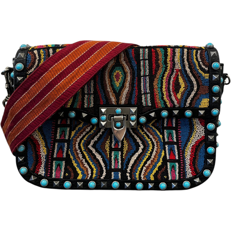 Women's Rockstud Rolling Beaded Santeria Bag Multi-Coloured