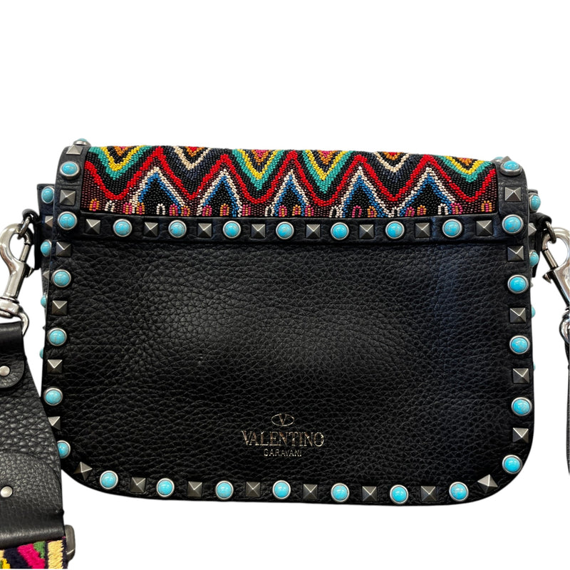 Women's Rockstud Rolling Beaded Santeria Bag Multi-Coloured