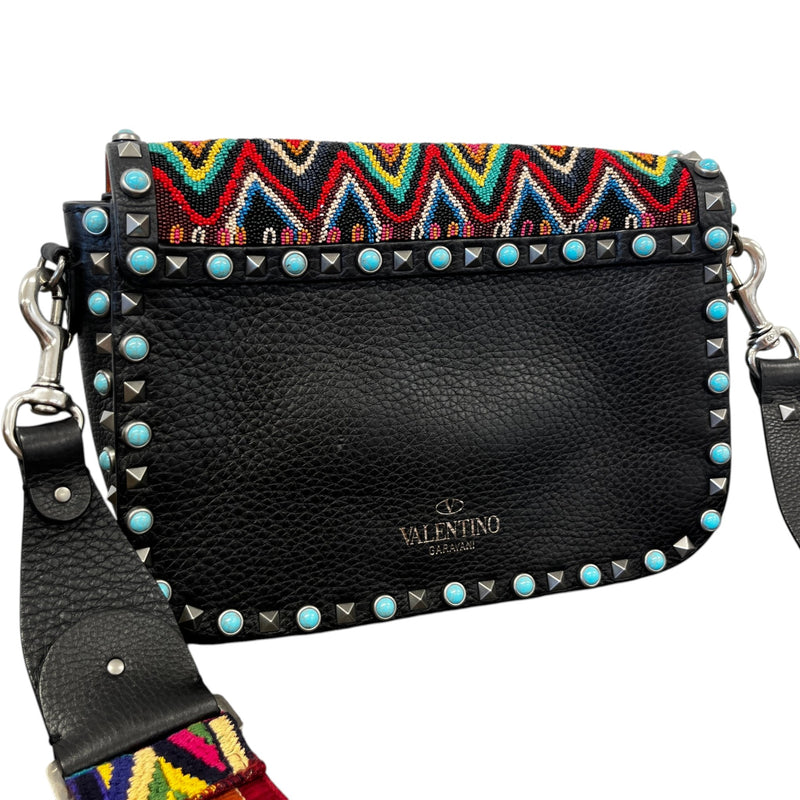 Women's Rockstud Rolling Beaded Santeria Bag Multi-Coloured