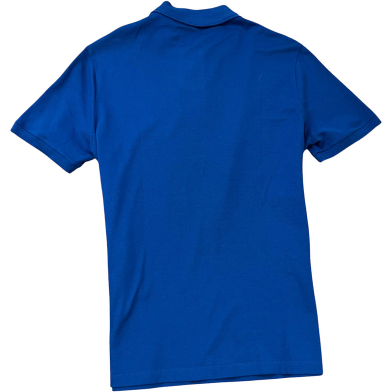 Men's Embroidered Logo Polo Shirt Blue Size M