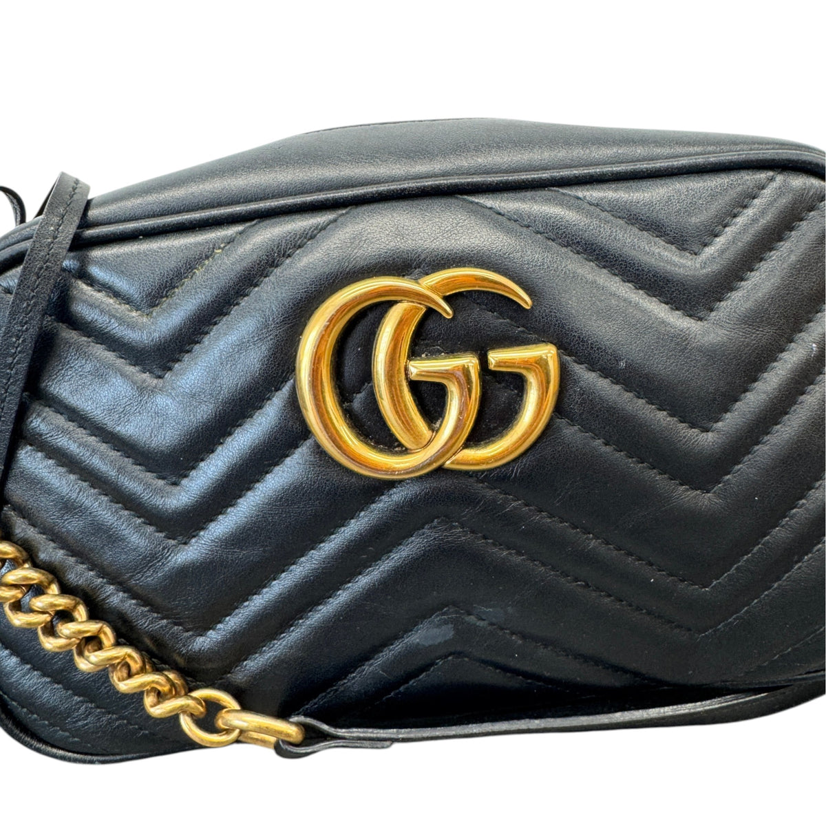 Women's GG Marmont Camera Crossbody Bag Black - Photo 4