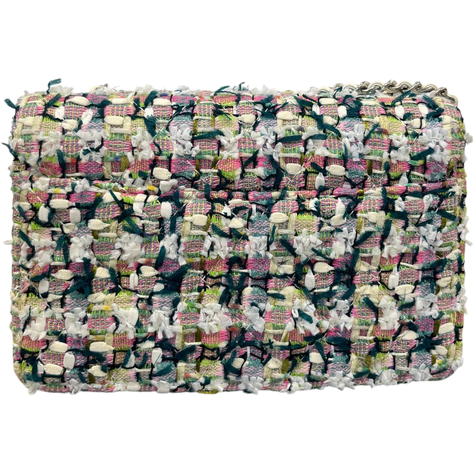 Women's Tweed Beauty Lock Flap Bag White - Photo 3