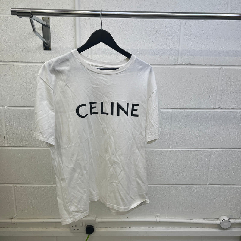 Men's Logo Print T-Shirt White Size S