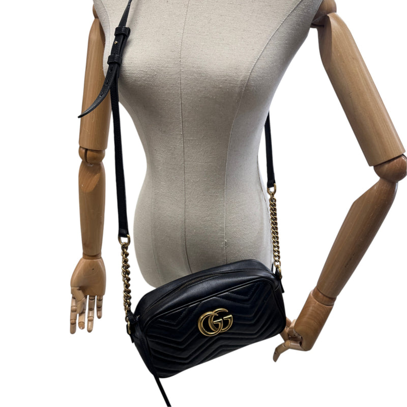 Women's GG Marmont Camera Crossbody Bag Black