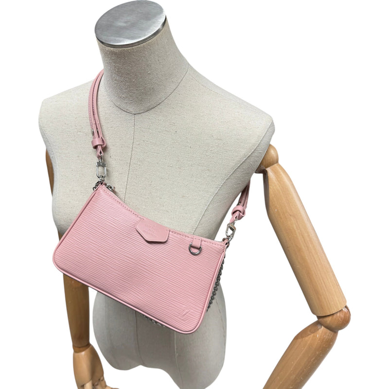 Women's Epi Leather Easy Pouch On Strap Handbag Pink