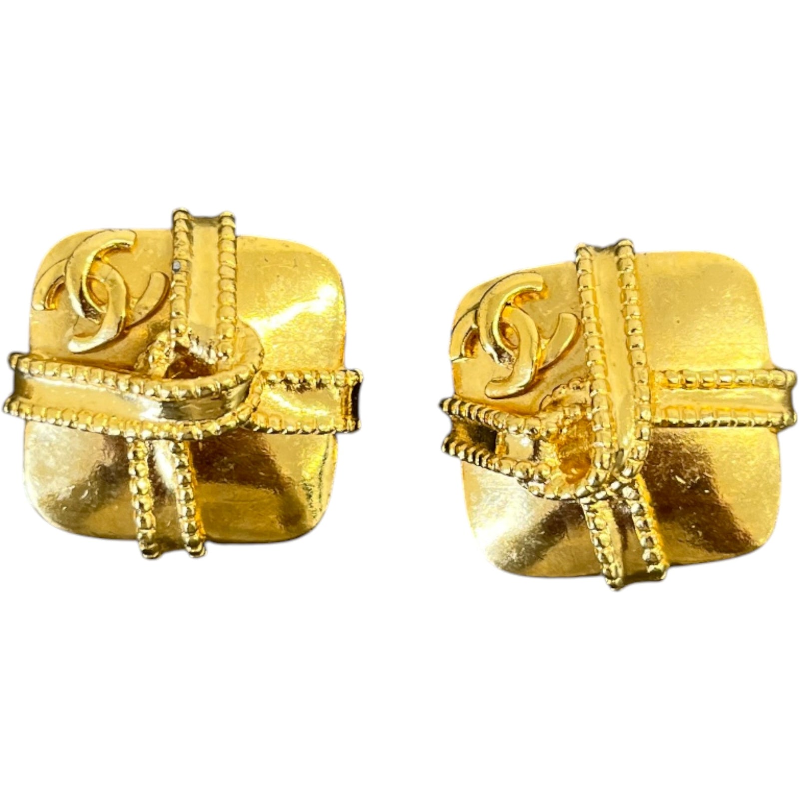 Women's Cc Logo Clip-On Earrings Gold - Photo 1