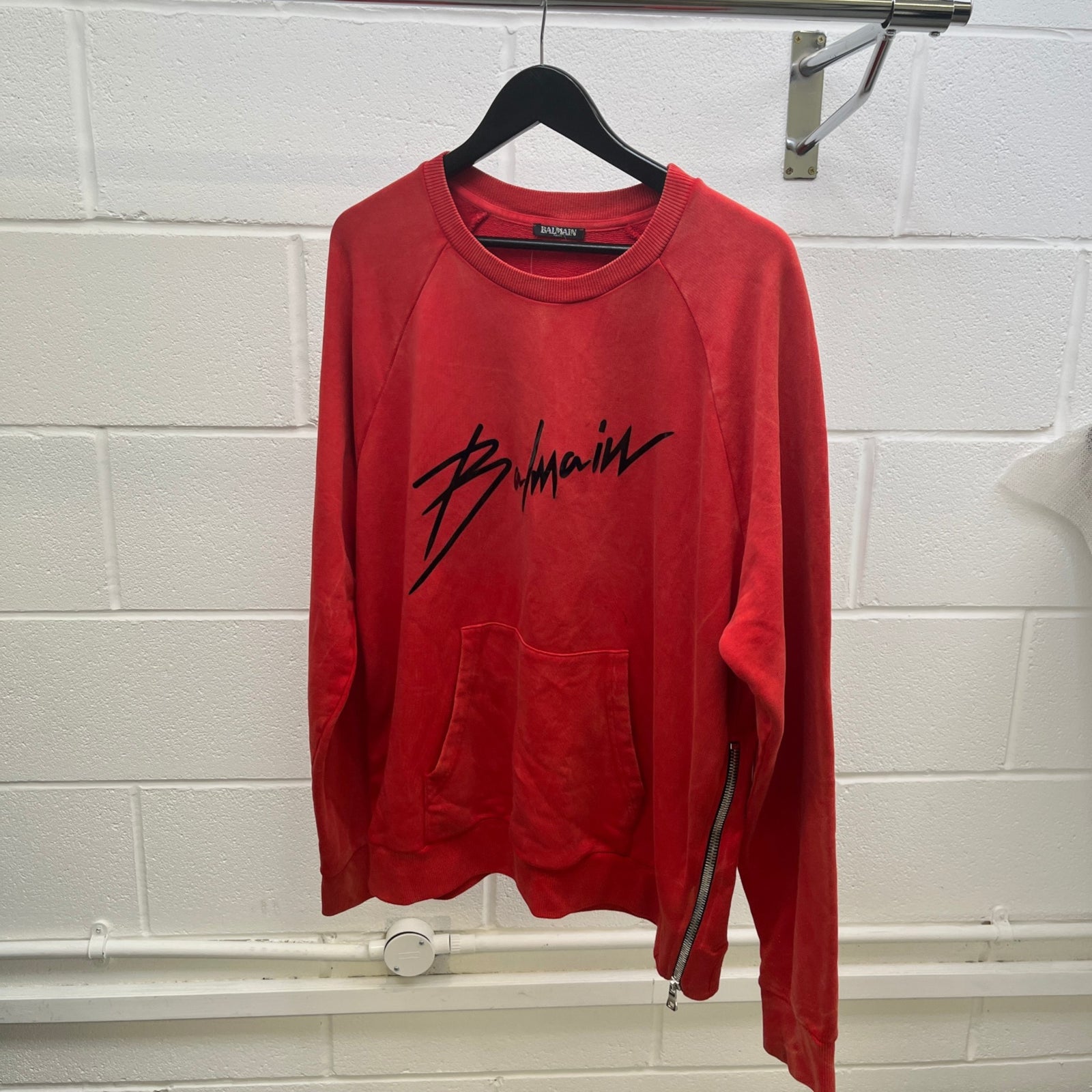 Men's Logo Print Sweatshirt Red Size XXL - Photo 9