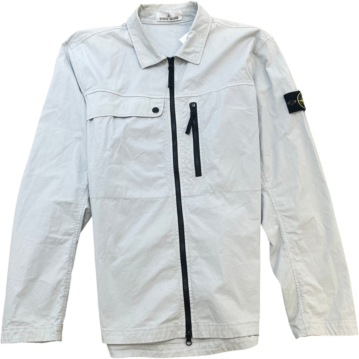 Men's Applique Logo OverShirt Grey Size XL - Photo 1