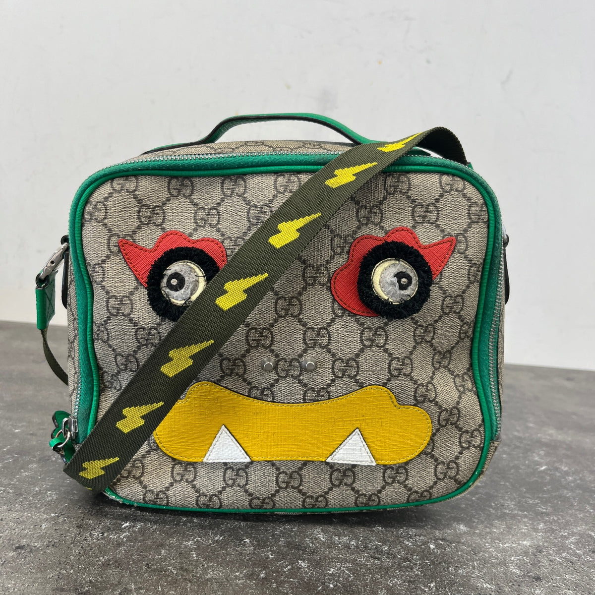 Boy's GG Supreme Monster Messenger Bag Beige - Photo 13