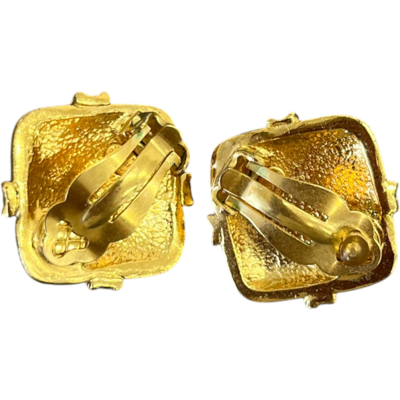 Women's Cc Logo Clip-On Earrings Gold