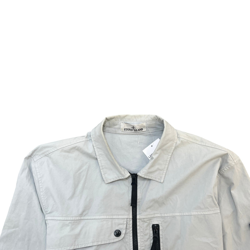 Men's Applique Logo OverShirt Grey Size XL