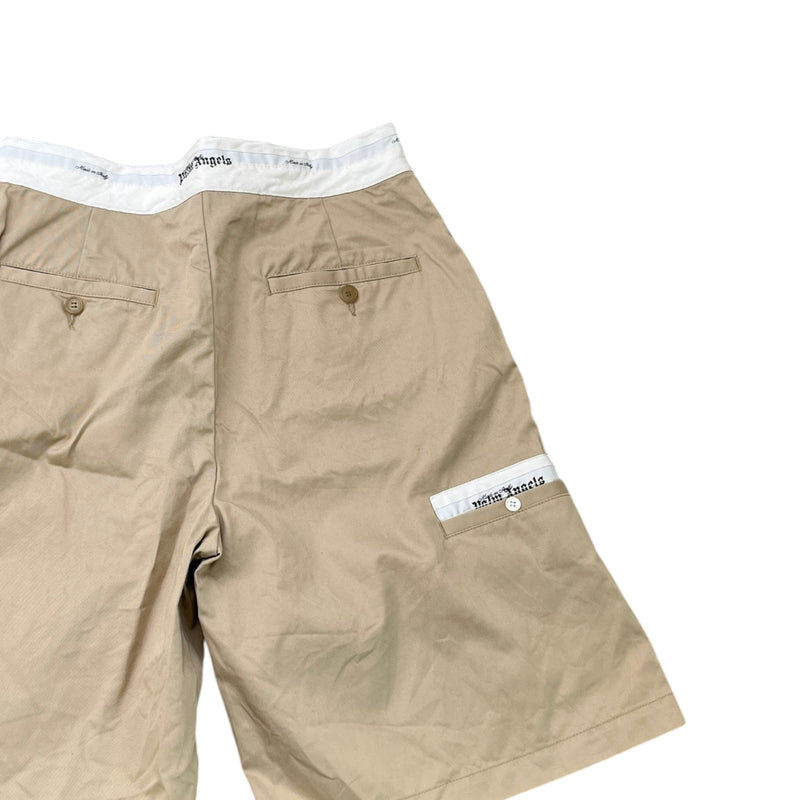 Men's Logo Waistband Shorts Beige Size IT 46 / UK 30