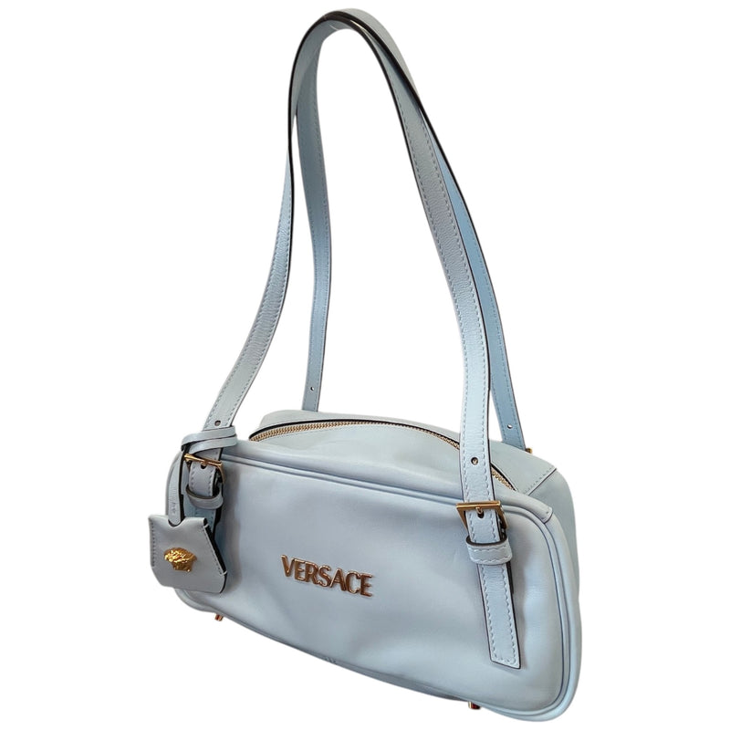 Women's Nappa Bowling Shoulder Handbag Blue