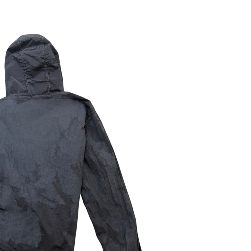 Men's Applique Logo Nylon Metal Econyl Camouflage Printed Windbreaker Grey Size S