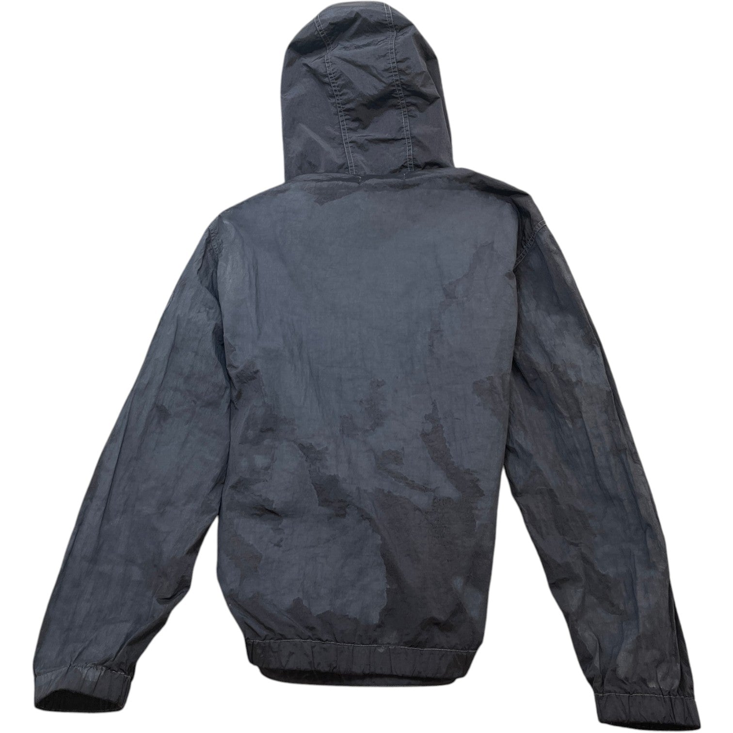 Men's Applique Logo Nylon Metal Econyl Camouflage Printed Windbreaker Grey Size S - Photo 2