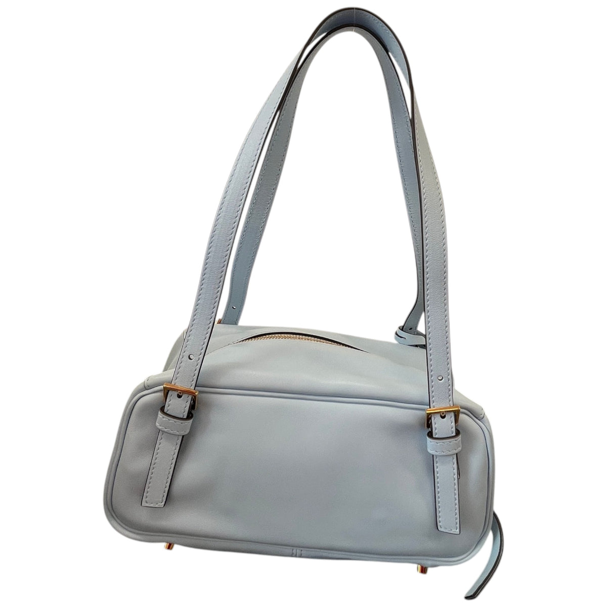 Women's Nappa Bowling Shoulder Handbag Blue - Photo 3