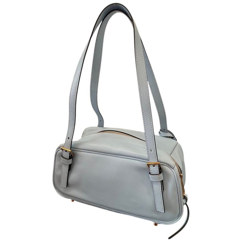 Women's Nappa Bowling Shoulder Handbag Blue