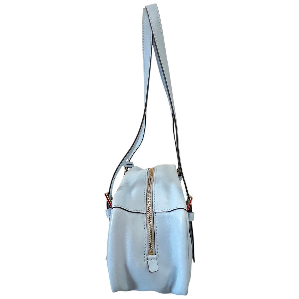 Women's Nappa Bowling Shoulder Handbag Blue - Photo 6