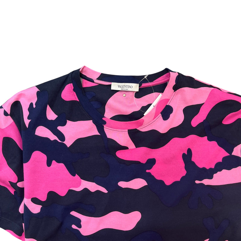 Men's Camouflage Print T-Shirt Pink Size L