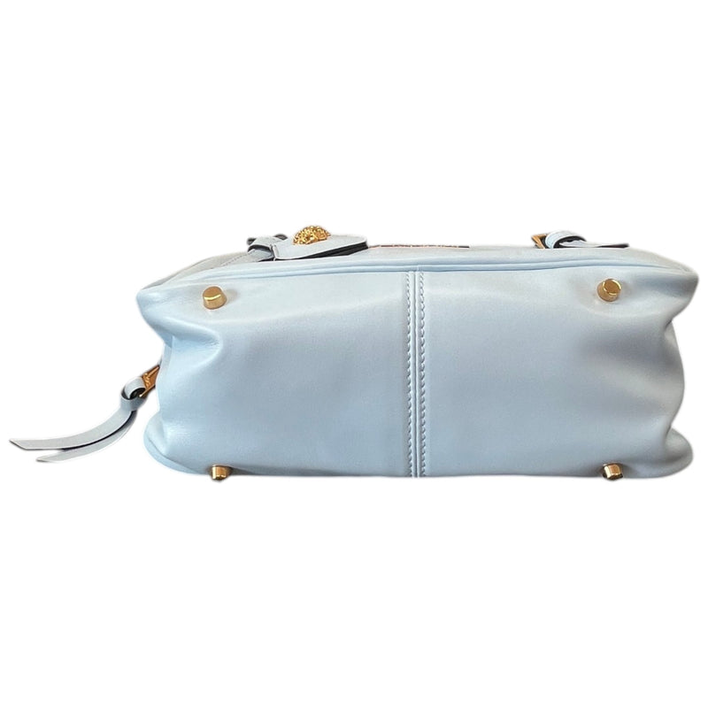 Women's Nappa Bowling Shoulder Handbag Blue