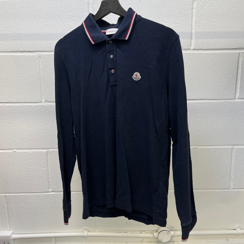 Men's Maglia Polo Shirt Navy Size L
