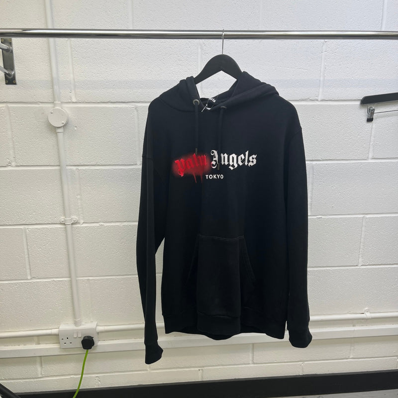 Men's Spray Logo Hoodie Black Size L