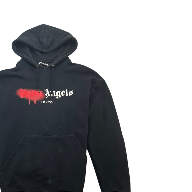 Men's Spray Logo Hoodie Black Size L