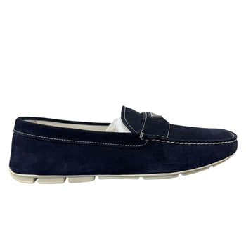 Men's Plaque Logo Loafers Navy Size UK 11 / EU 45