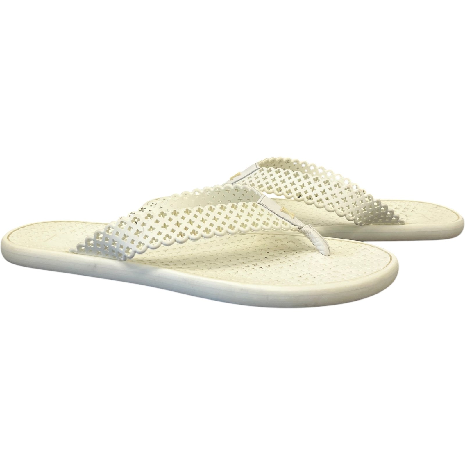 Women's LV Monogram Sandals White Size UK 6.5 / EU 39.5 - Photo 3