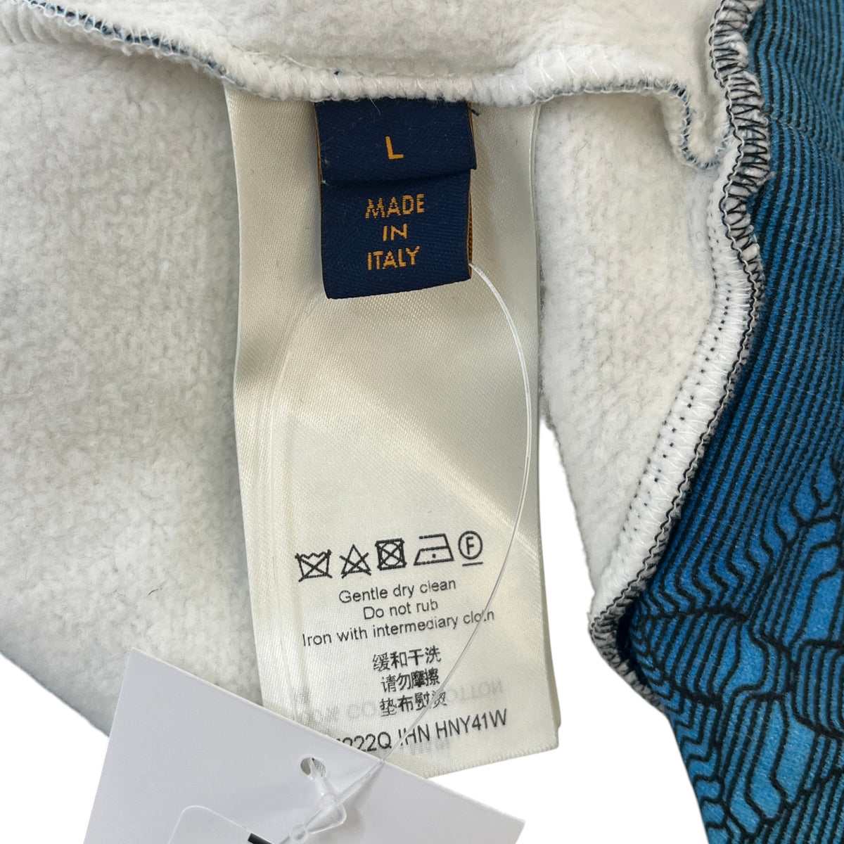 Men's 3D Monogram Illusion Hoodie Blue Size L - Photo 6