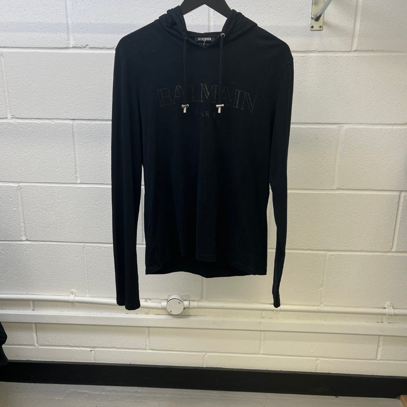 Men's Logo Print Hoodie Black Size L