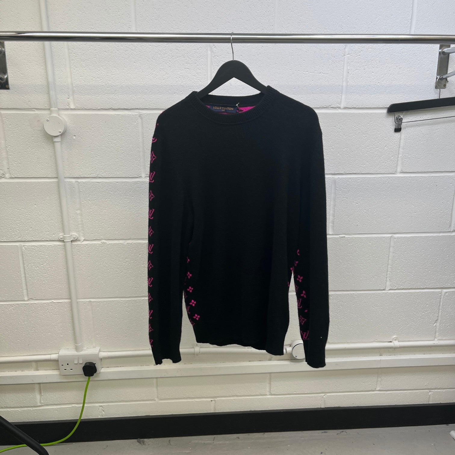 Men's Monogram Knit Jumper Black Size XL - Photo 7