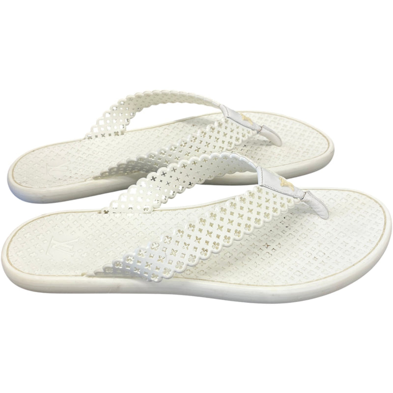 Women's LV Monogram Sandals White Size UK 6.5 / EU 39.5