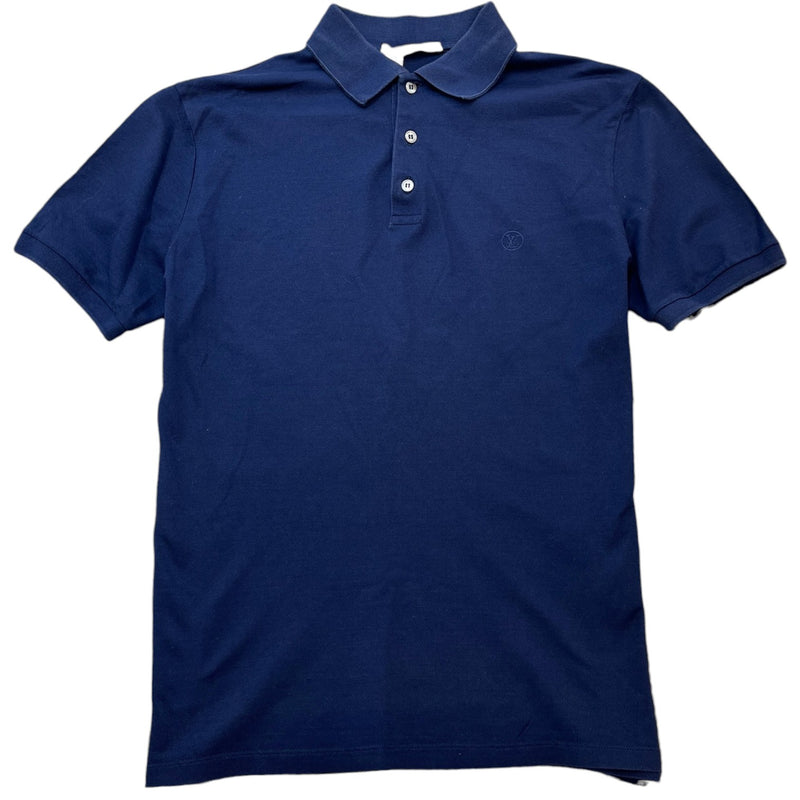 Men's Embroidered Logo Polo Shirt Navy Size M