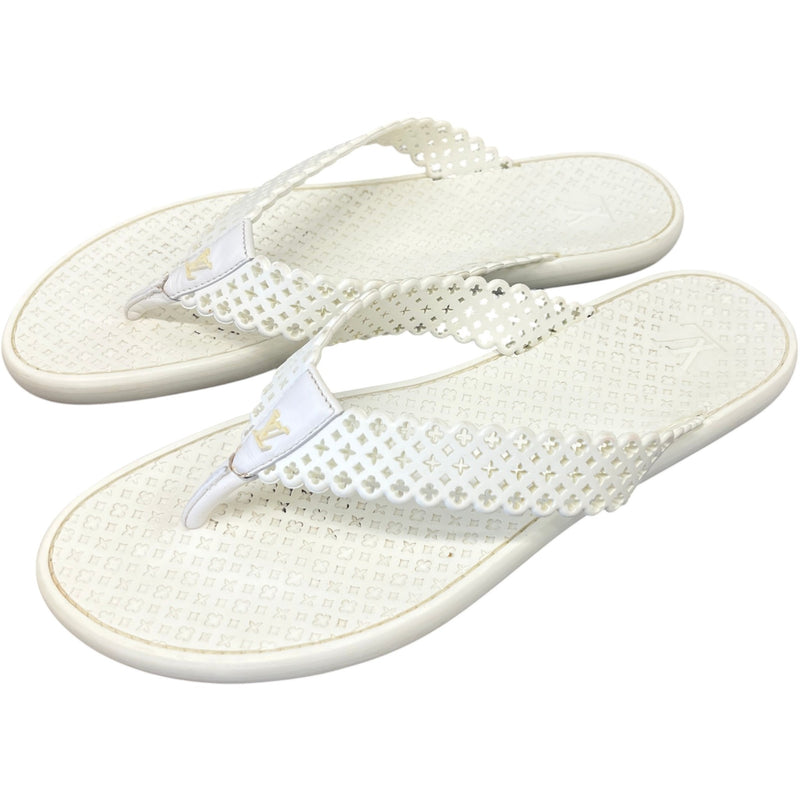 Women's LV Monogram Sandals White Size UK 6.5 / EU 39.5