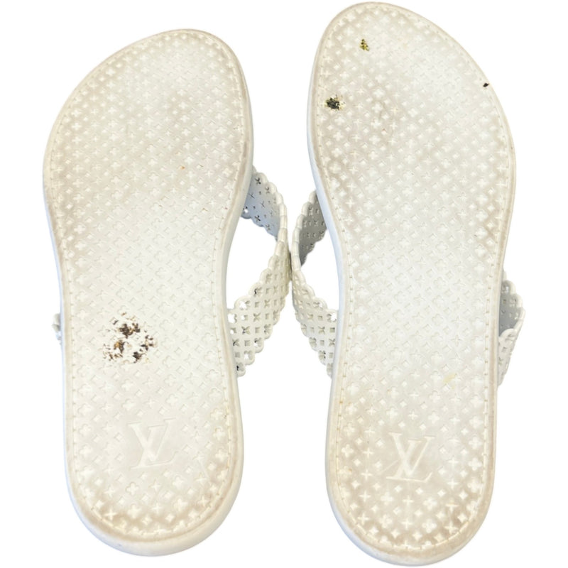 Women's LV Monogram Sandals White Size UK 6.5 / EU 39.5