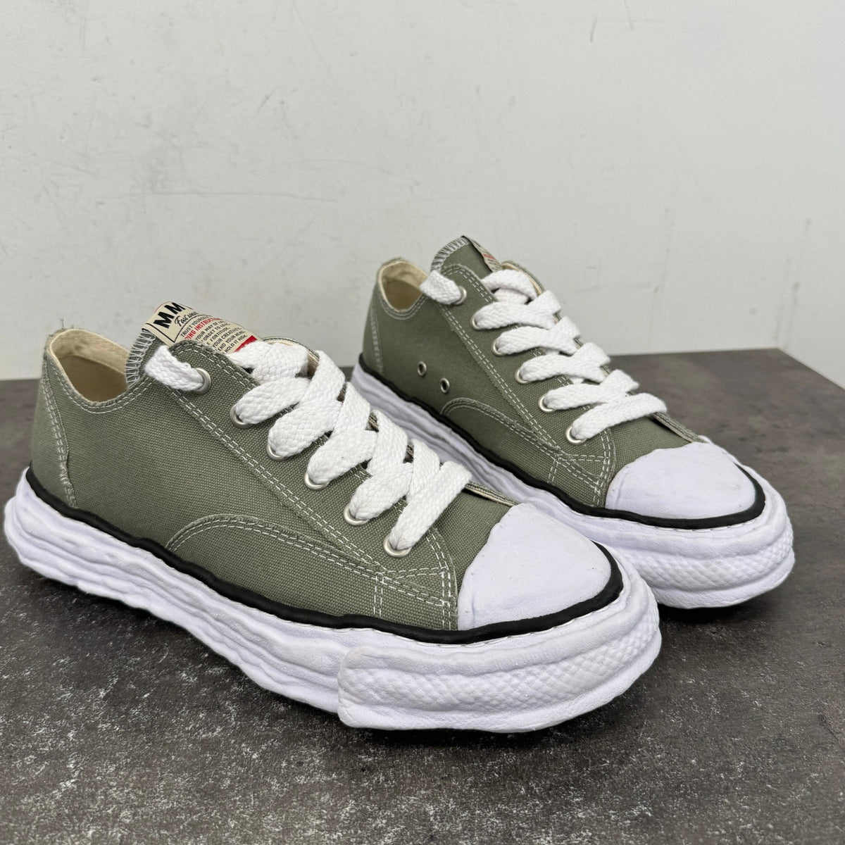 Men's Yasuhiro Peterson 23 OG Sole Canvas Low Trainers Khaki Size UK 10 / EU 44 - Photo 11