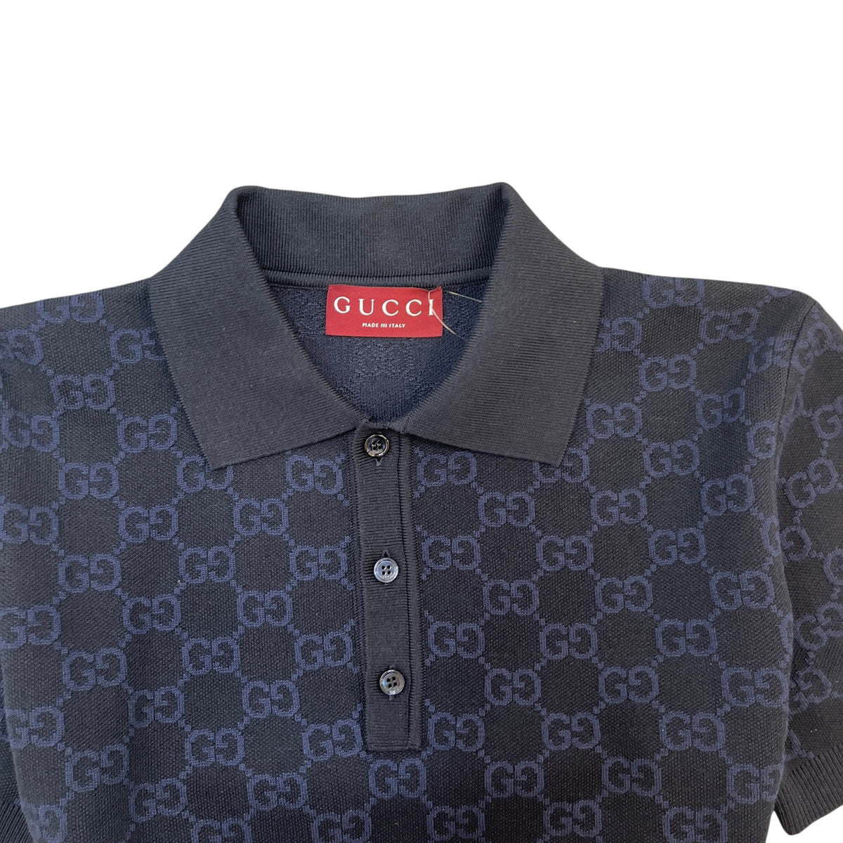 Men's GG Jacquard Polo Shirt Navy Size M - Photo 5