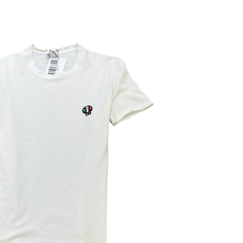 Men's Embroidered Logo T-Shirt White Size XS