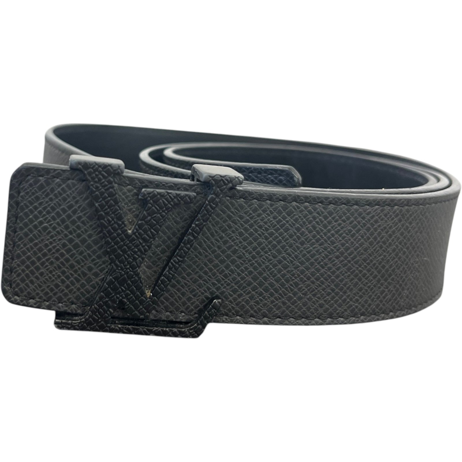 Men's LV Buckle Belt Black Size 34" - Photo 1