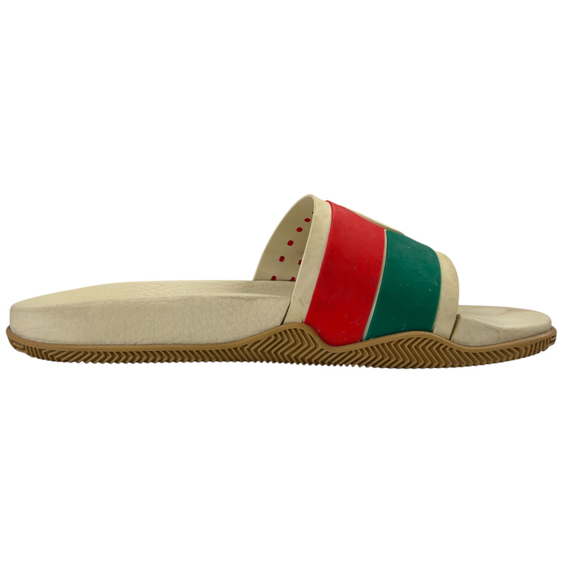 Men's Interlocking G Web Slides Beige Size EU 44 / UK 10